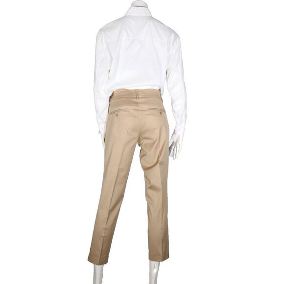 Cambio Women's Size 10 Beige Kelsey Pant Cropped Cotton Slim Cuffed Trouser $280 - Picture 7 of 9